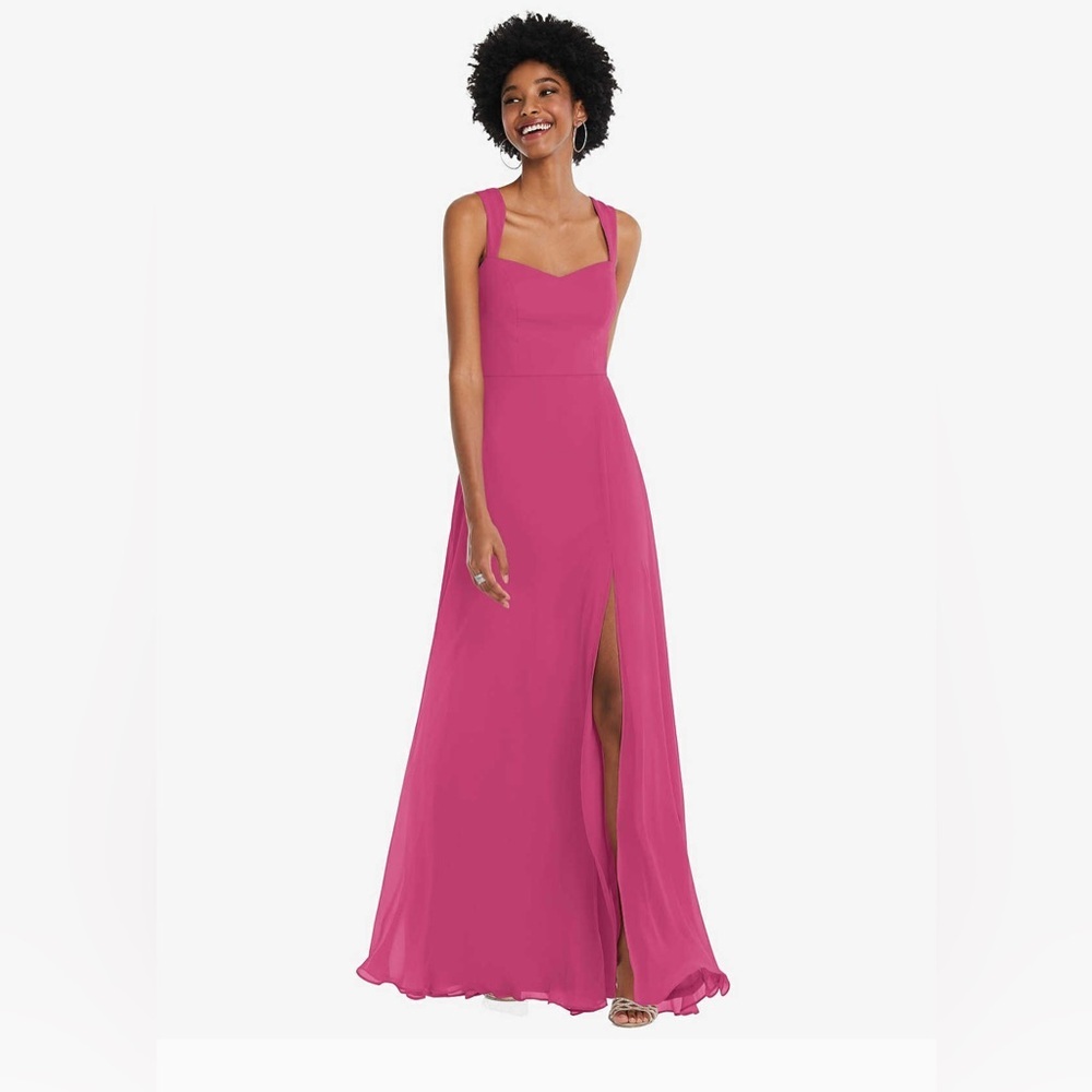 New After Six CONTOURED WIDE STRAP SWEETHEART MAXI DRESS IN TEA ROSE 16R